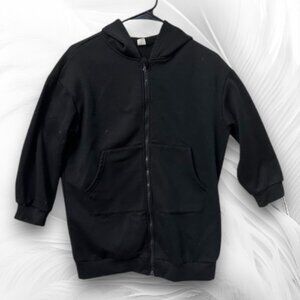 SHEIN Teen Black Zip-Up Hoodie for Kids Size 8–9 Y